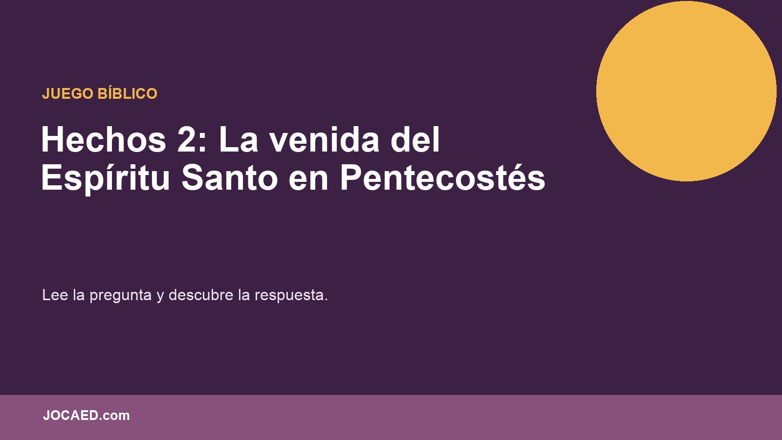 Hechos 2: La venida del Espíritu Santo en Pentecostés en PowerPoint
