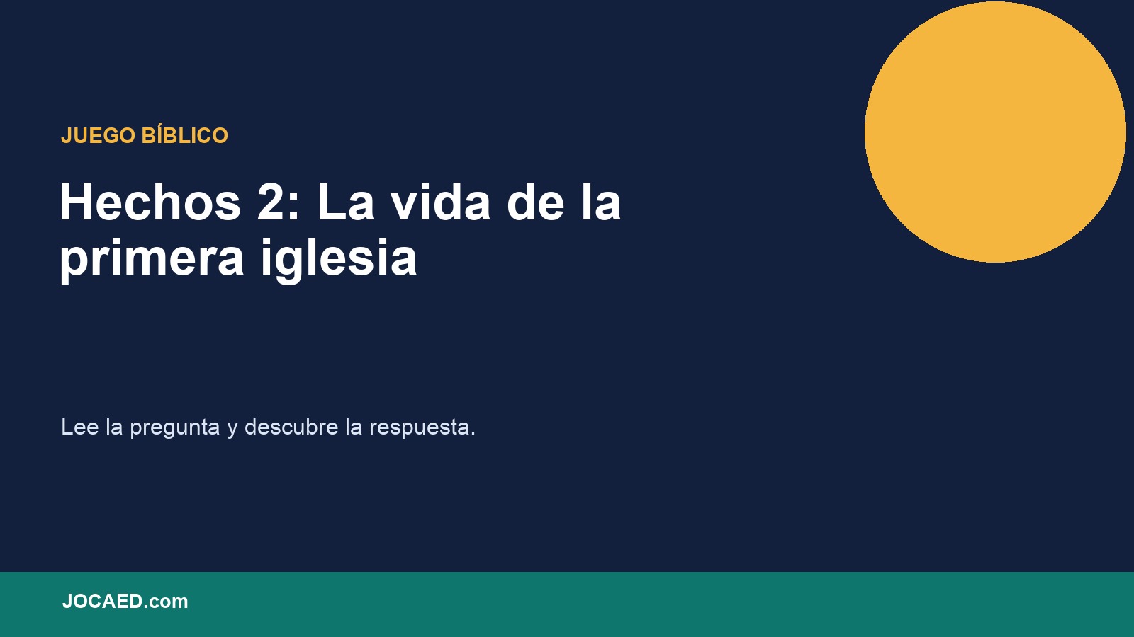 Hechos 2: La vida de la primera iglesia en PowerPoint