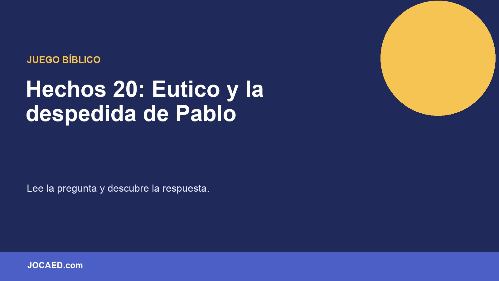 Hechos 20: Eutico y la despedida de Pablo en PowerPoint