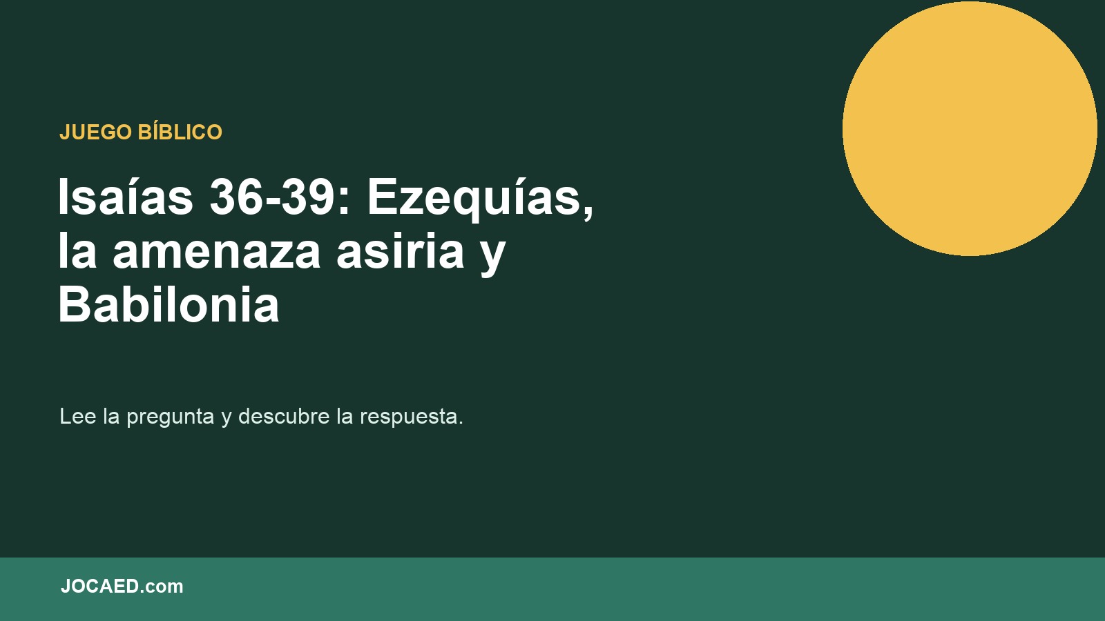 Isaías 36-39: Ezequías, la amenaza asiria y Babilonia en PowerPoint