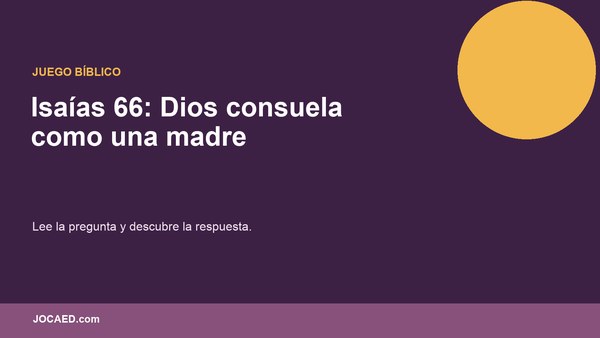 Isaías 66: Dios consuela como una madre