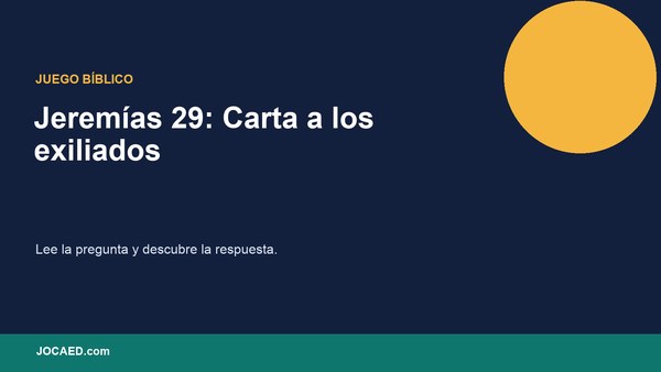 Jeremías 29: Carta a los exiliados