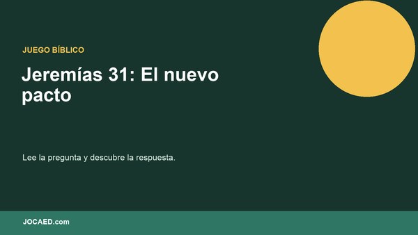 Jeremías 31: El nuevo pacto