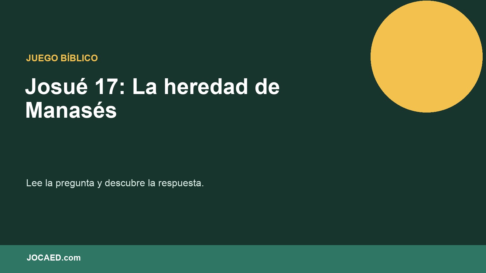 Josué 17: La heredad de Manasés en PowerPoint