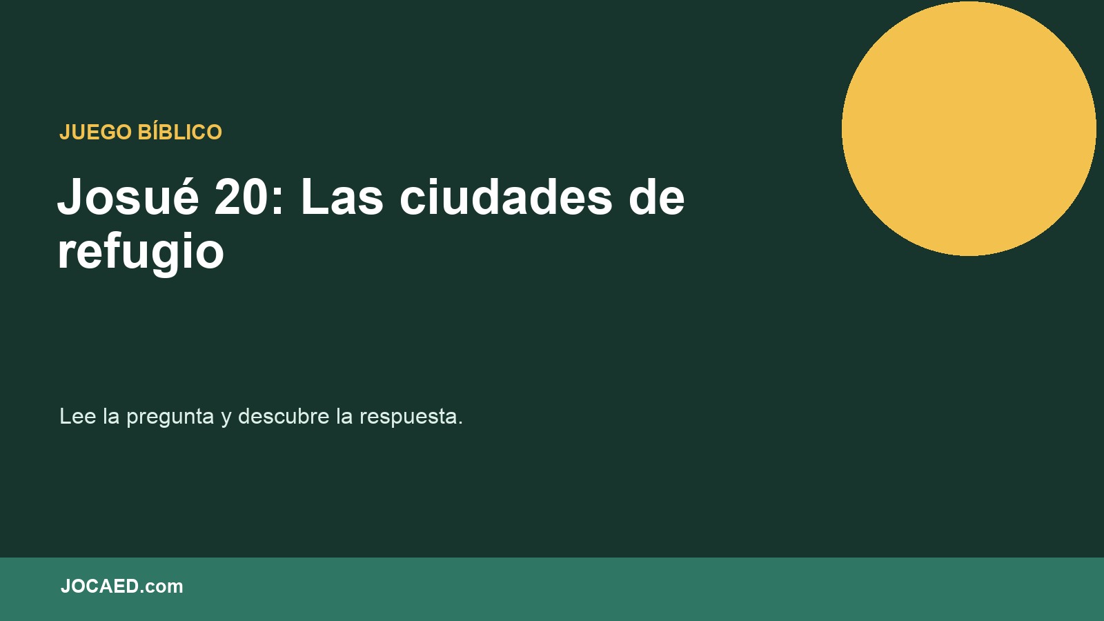 Josué 20: Las ciudades de refugio en PowerPoint