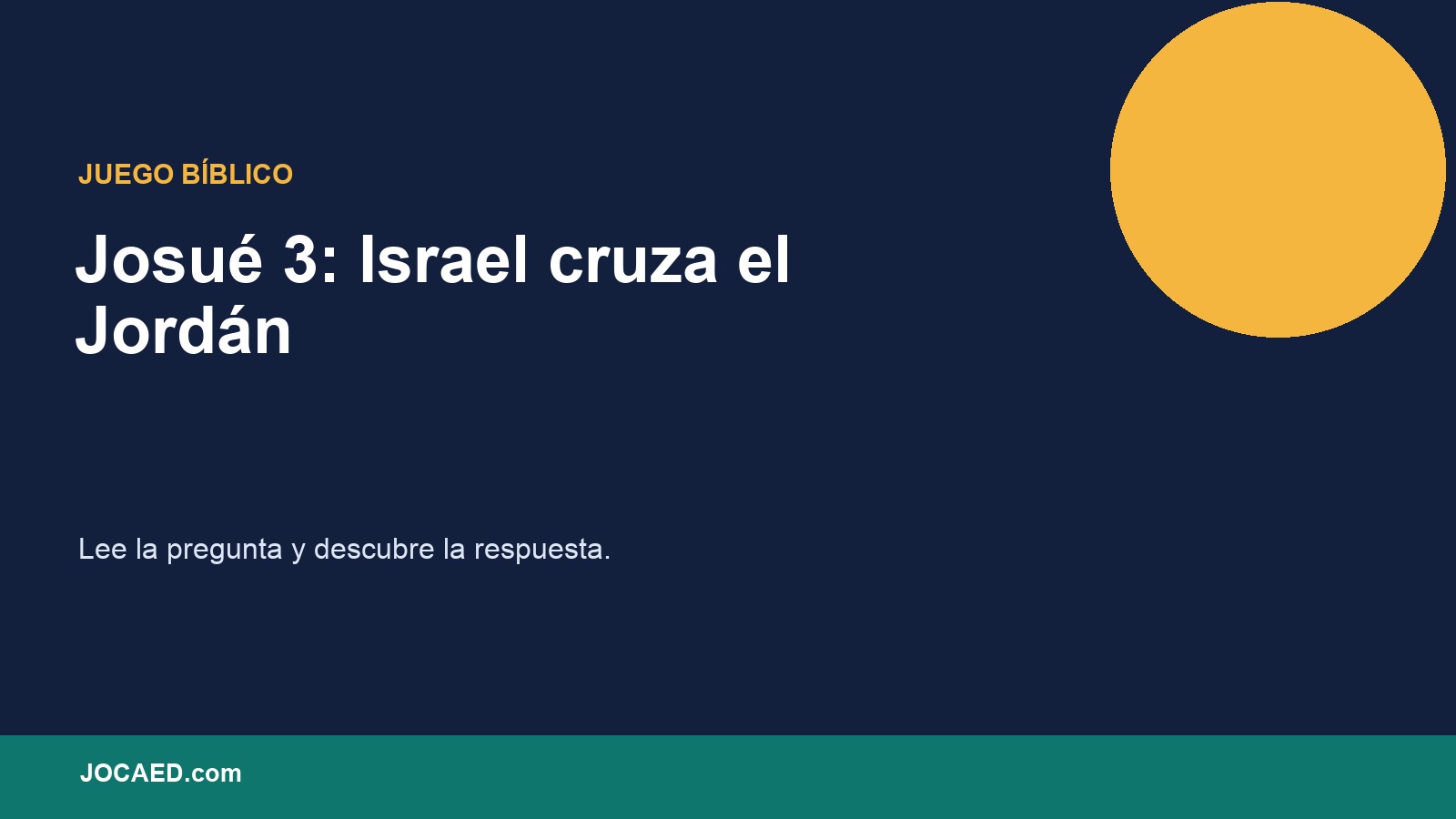 Josué 3: Israel cruza el Jordán en PowerPoint