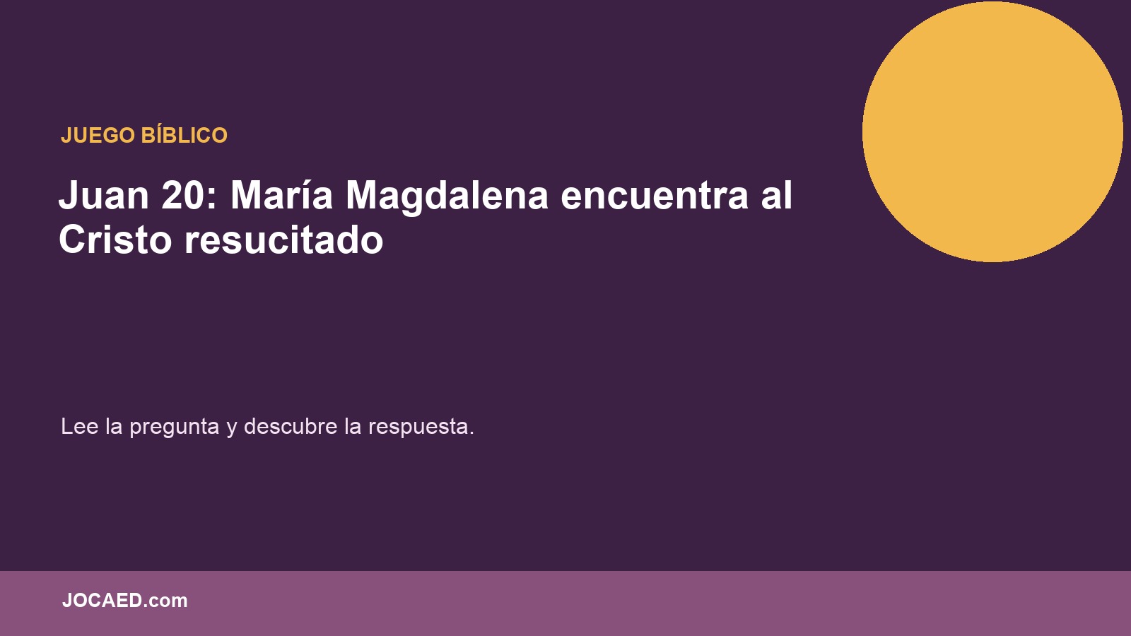Juan 20: María Magdalena encuentra al Cristo resucitado en PowerPoint