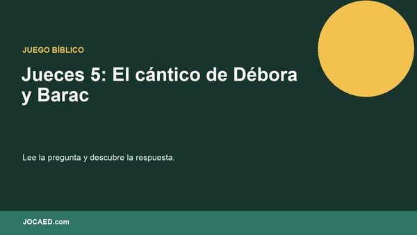 Jueces 5: El cántico de Débora y Barac