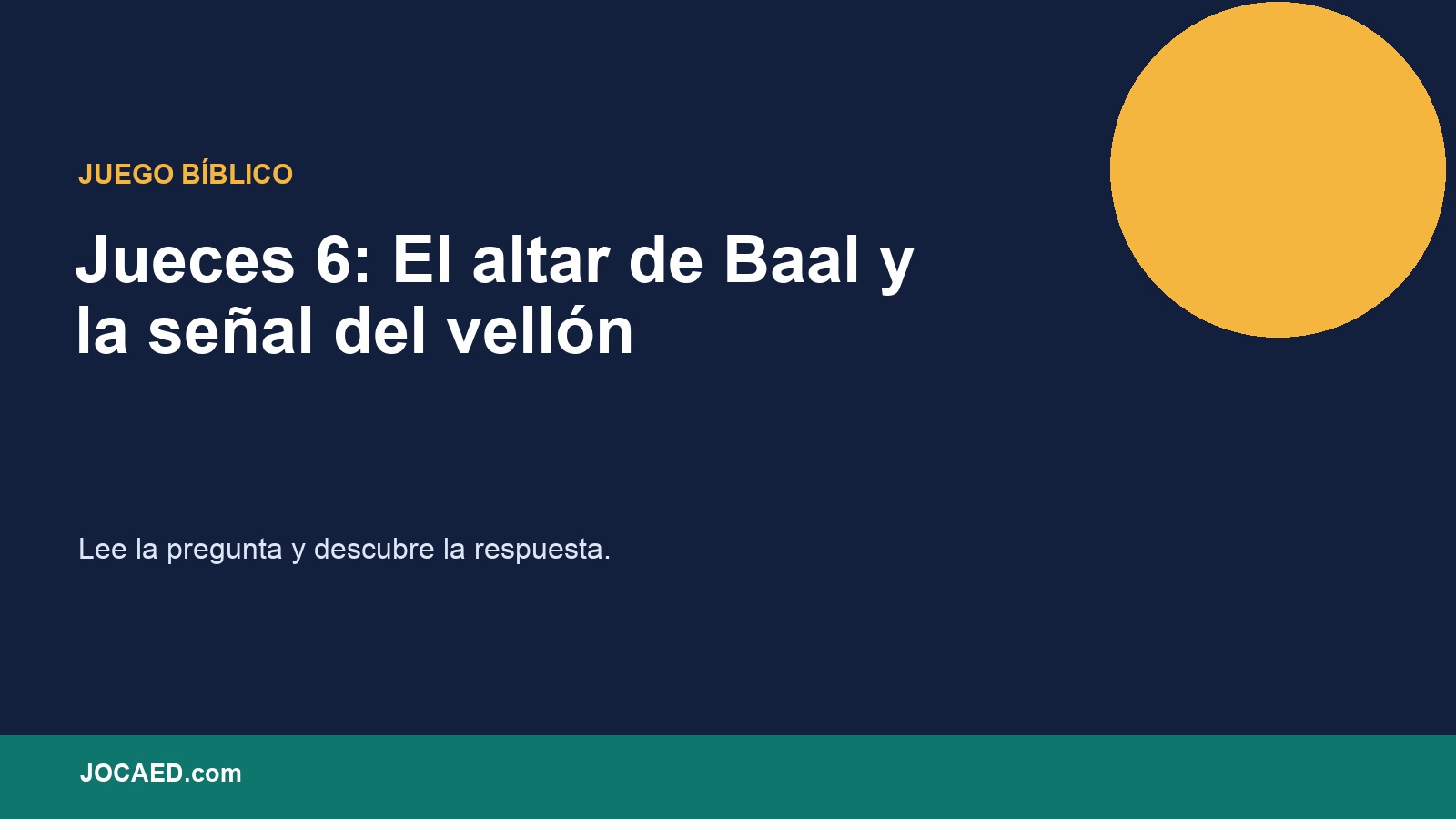 Jueces 6: El altar de Baal y la señal del vellón en PowerPoint