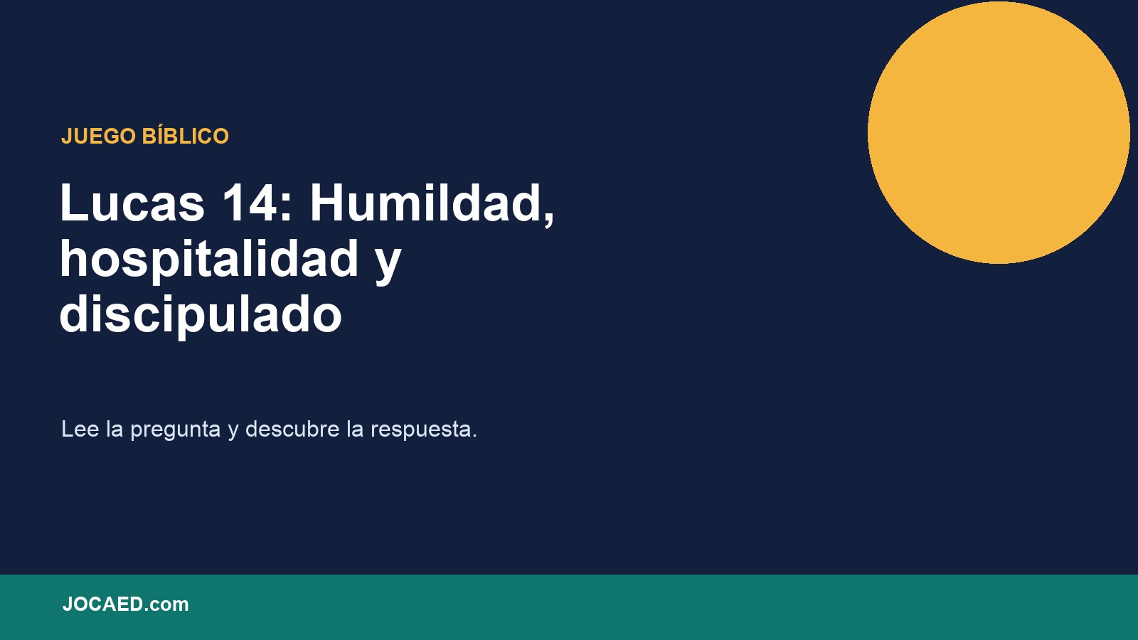 Lucas 14: Humildad, hospitalidad y discipulado en PowerPoint