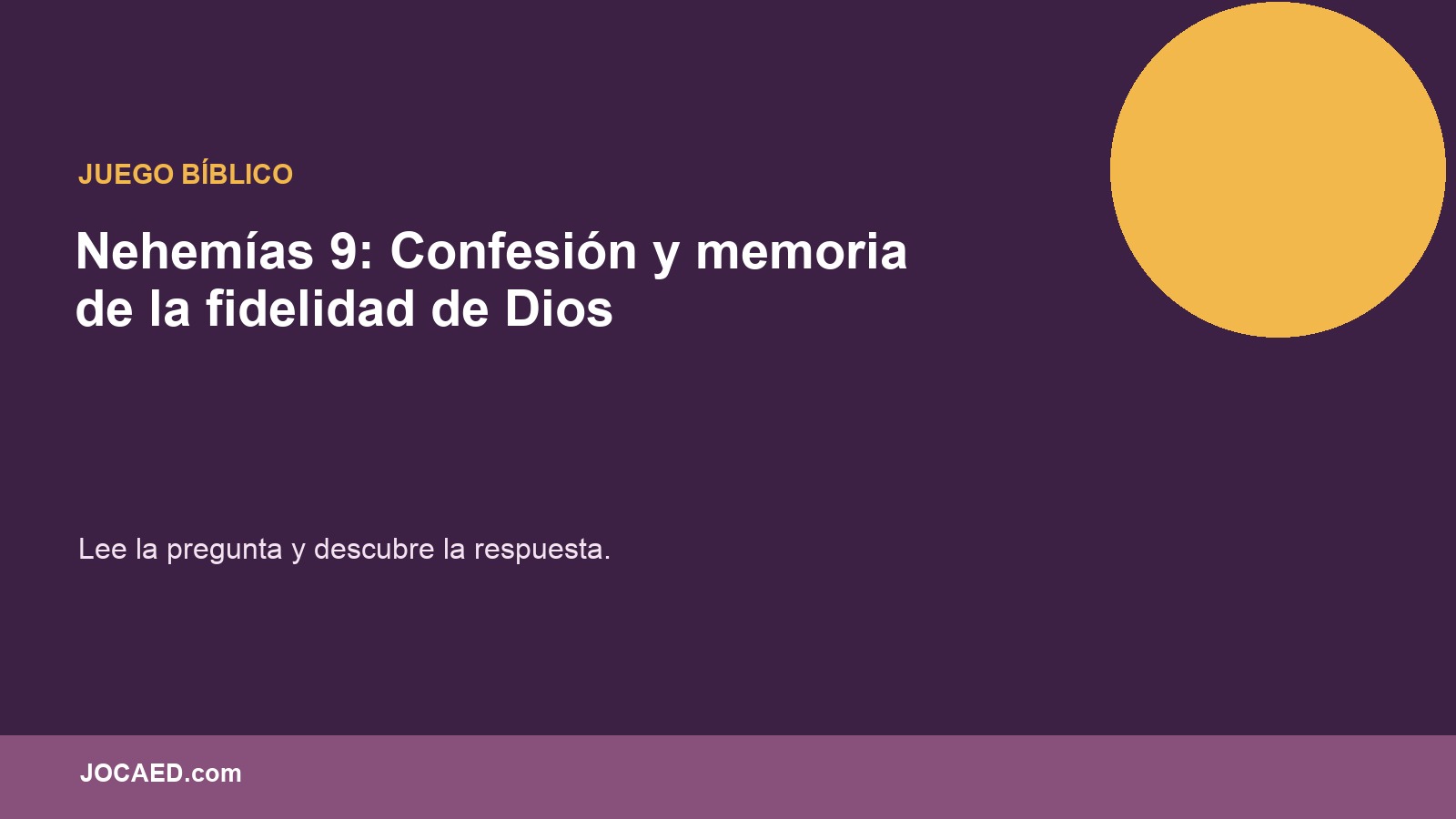 Nehemías 9: Confesión y memoria de la fidelidad de Dios en PowerPoint