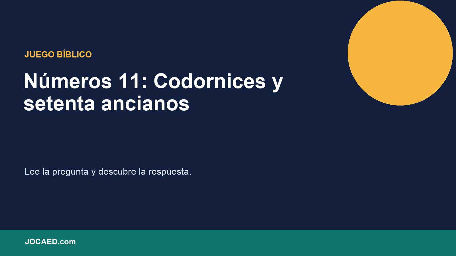 Números 11: Codornices y setenta ancianos en PowerPoint