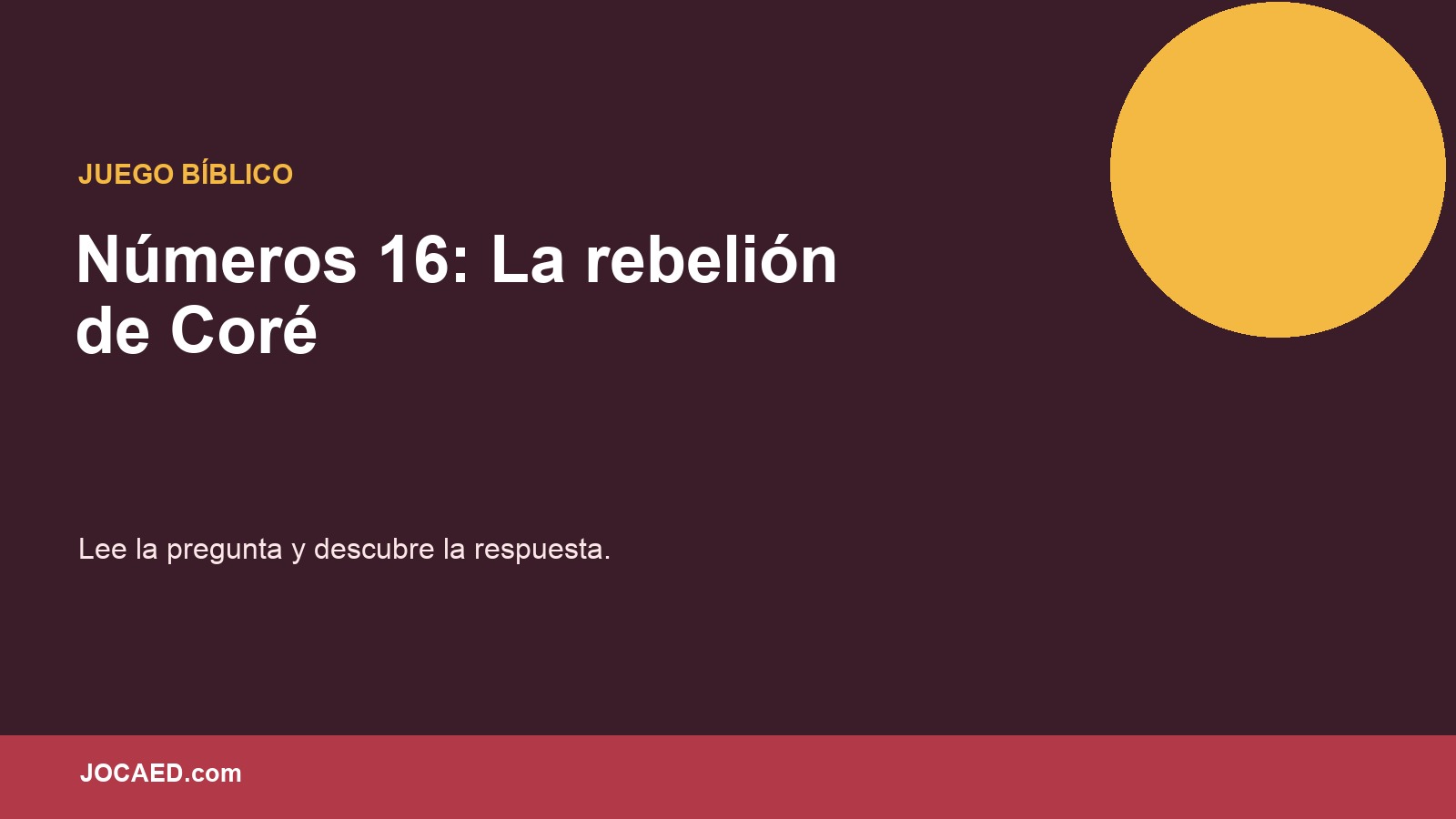 Números 16: La rebelión de Coré en PowerPoint