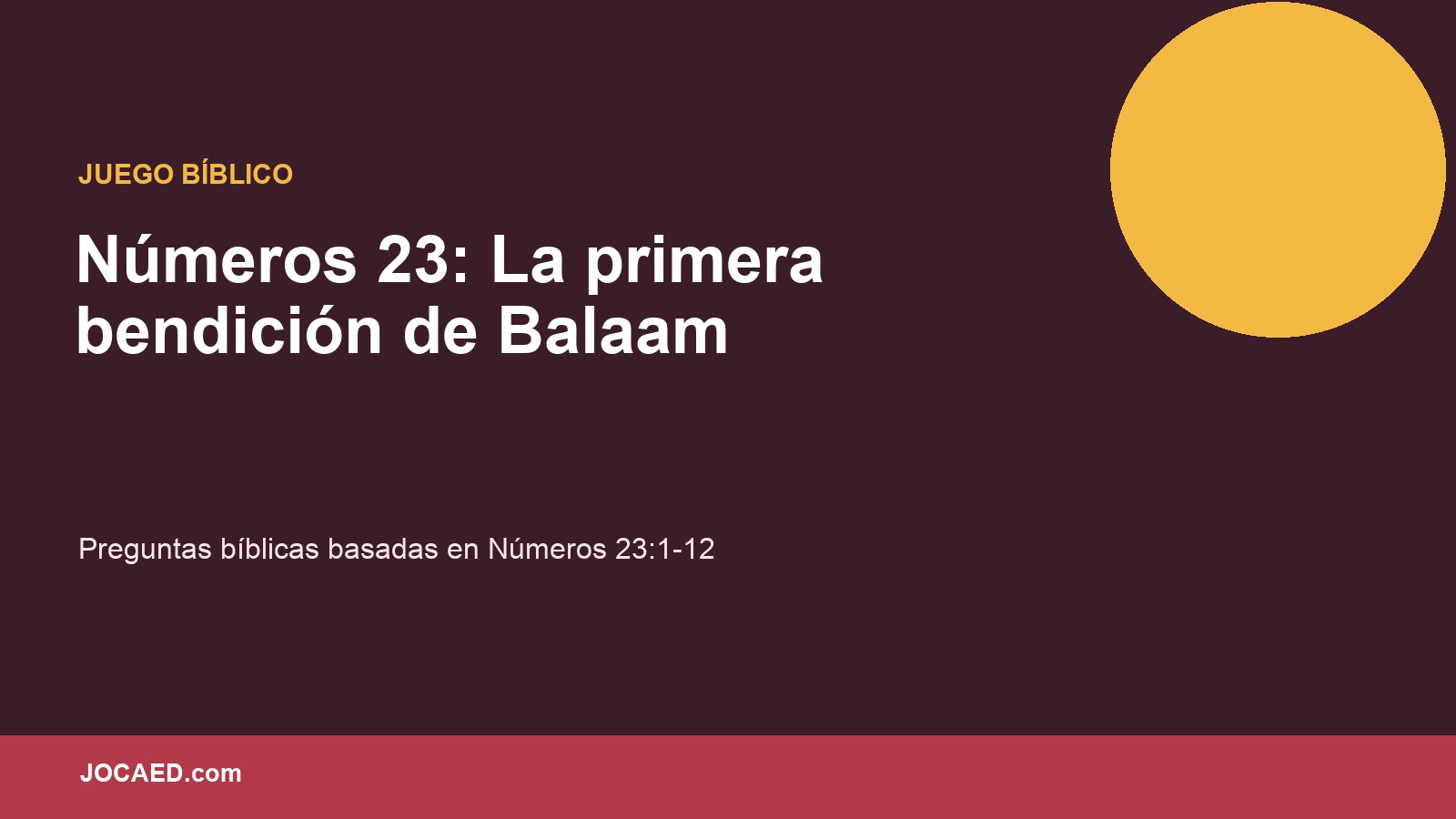 Números 23: La primera bendición de Balaam en PowerPoint