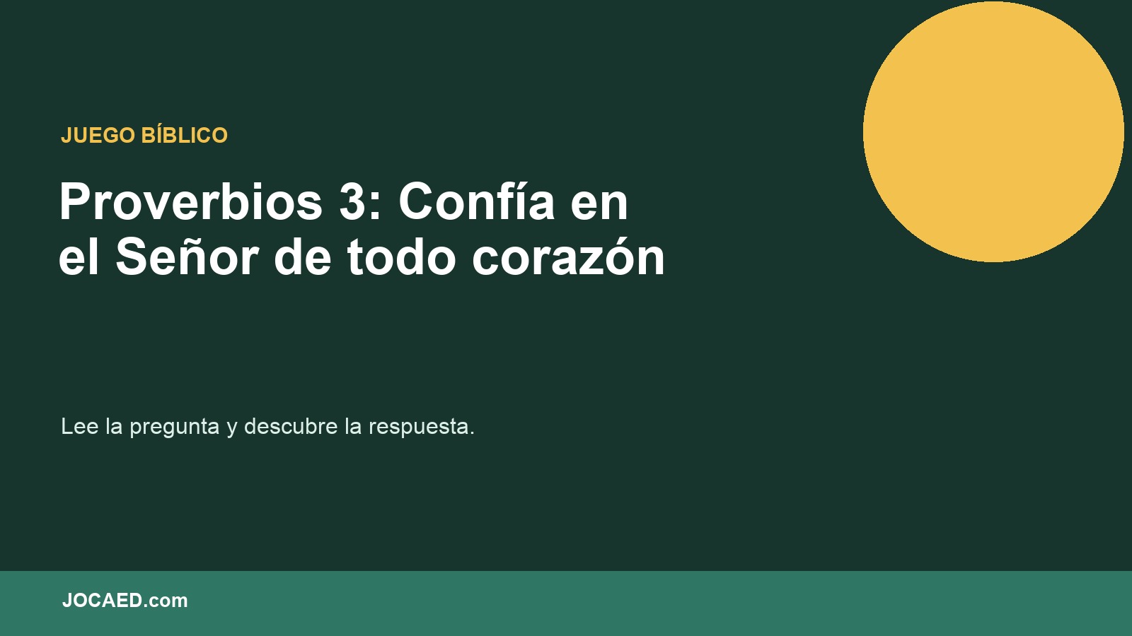 Proverbios 3: Confía en el Señor de todo corazón en PowerPoint