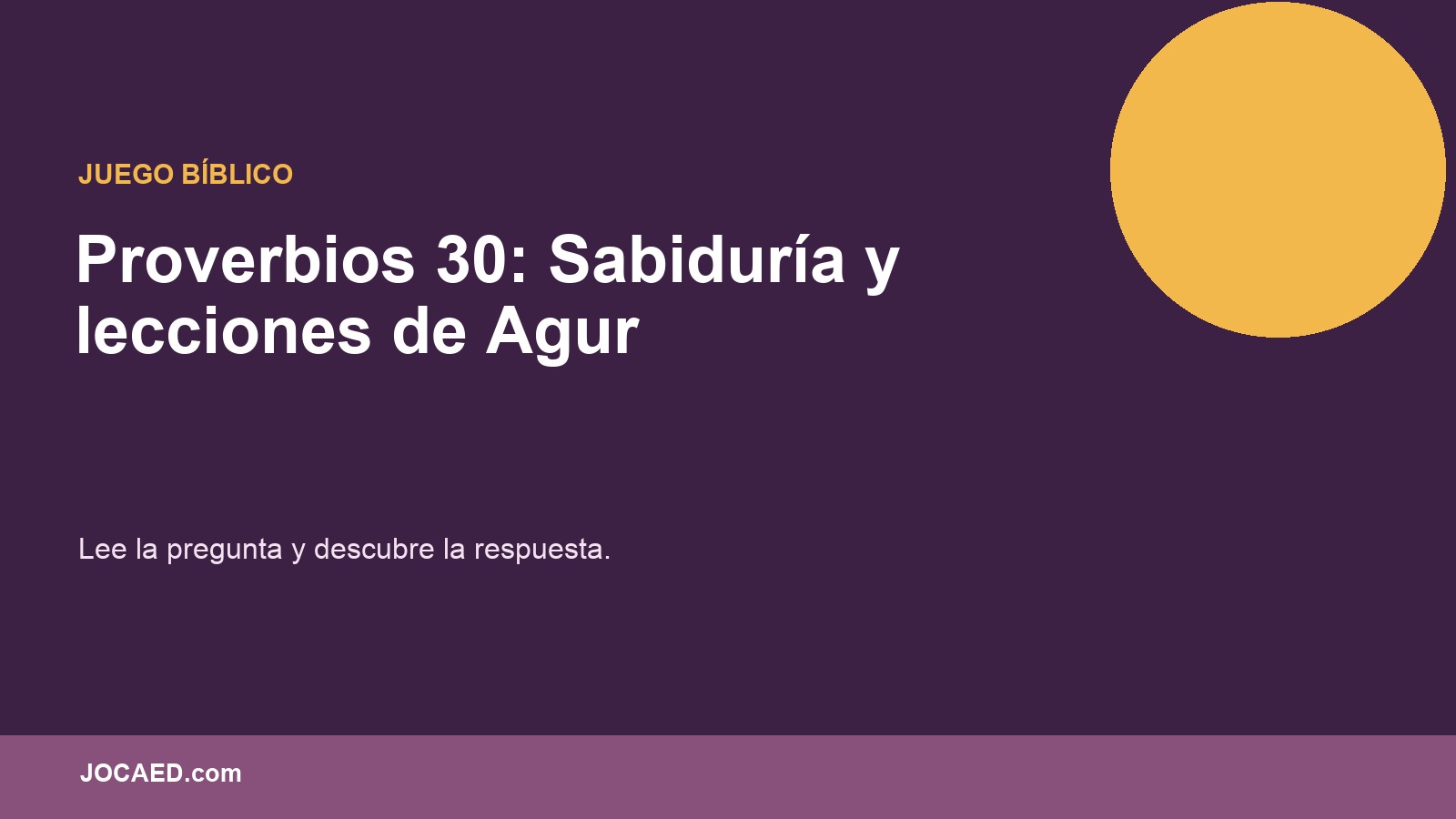 Proverbios 30: Sabiduría y lecciones de Agur en PowerPoint