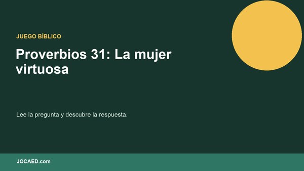 Proverbios 31: La mujer virtuosa